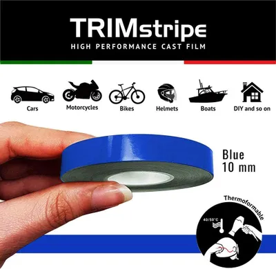 Image de Bande décorative adhésive pour voiture, bleue, 10 mm x 10 m