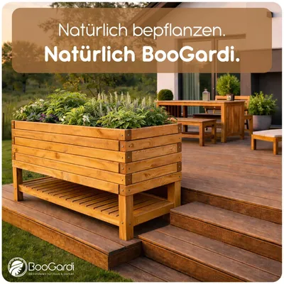 Image de Jardinière en bois avec voile 140x42x38cm brun naturel - jardinière XXL rectangulaire en 5 tailles en bois de pin imprégné