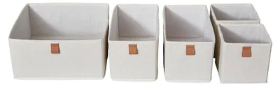 Image de Store It, ensemble de 5 boîtes de rangement pour tiroirs - Beige - Boîtes de tri | Pliables