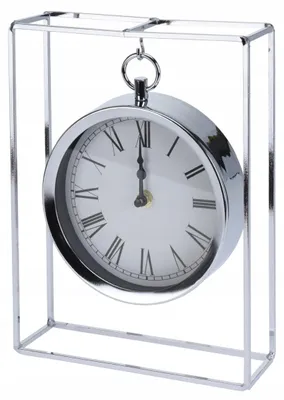 Immagine prodotto di Moderno orologio da parete in metallo, color argento, 18,8 x 25 cm, in stile minimalista, per il soggiorno e l'ufficio