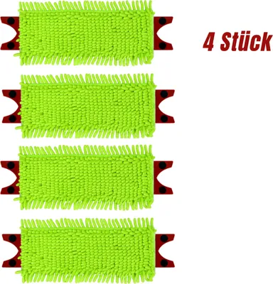 Immagine prodotto di 4 ricambi per il panno del mocio, compatibili con Vileda Ultramat 2in1, verde
