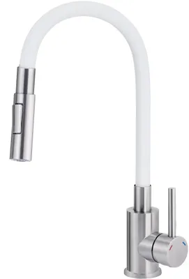 Image de Kitchen faucet with bent spout - 2 types of spray