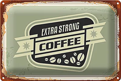Produktbild von Blechschild Kaffee 30x20cm extra strong Coffee