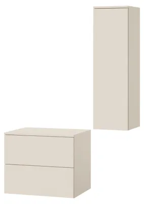 Obrázok produktu pre 2-dielna kúpeľňová zostava: Spodná skrinka + Vysoká skrinka Color Macadamia (2S 60 + 1D 100)