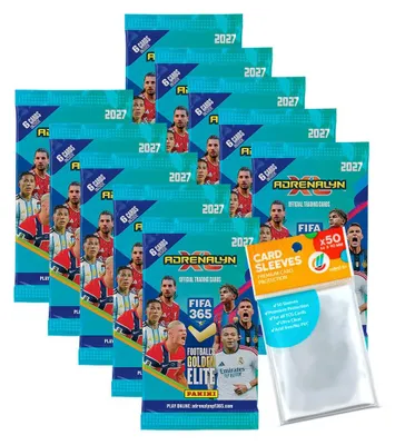 Image de Lot comprenant des cartes de collection FIFA 365 Adrenalyn XL 2027 : 10 boosters + pochettes de rangement exclusives