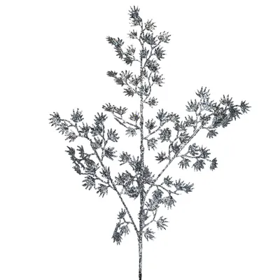 Produktbild von Schimmernder Dekozweig silber 75 cm für festliche Weihnachtsdekoration