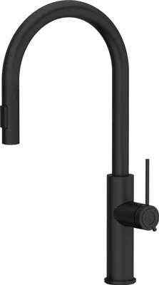 Immagine prodotto di QUADRON JENNIFER Q LINE SLIM SteelQ, miscelatore da cucina 360°, miscelatore da cucina in acciaio inox, colore: nero, altezza: 46 cm, rubinetto da cucina