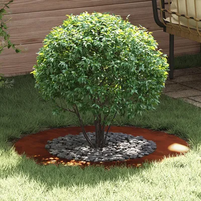 Produktbild von vidaXL geeignet für flachen Baumring Braun Ø50 / 80 cm Wetterfeststahl