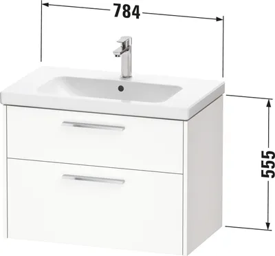 Produktbild von DURAVIT DC46720BD910000 D-Code WTU Wandh. Schubk. 2,