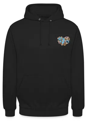 Produktbild von Spreadshirt Sesamstraße Design Herz Mit Krümelmonster Uni Hoodie, S, Schwarz