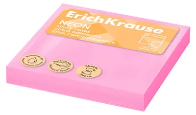 Produktbild von Haftnotizen 75x75mm NEON wiederablösbar 100 Blatt Pink