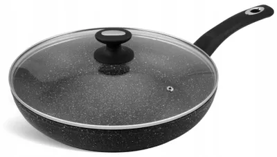 Zdjęcie produktu dla PATELNIA Ceramiczna MARMUROWA 22cm Z Pokrywką INDUKCJA Gaz 4108