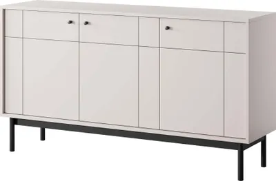 Produktbild von FURNLUX Sideboard Japandi Beige Und Black 154cm / Hauptfarbe: Beige / Abmessungen: 154 x 39 x 84 cm