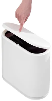 Immagine prodotto di Contenitore per rifiuti rettangolare in plastica da 10 litri con coperchio, e un altro contenitore per rifiuti da 2,4 litri