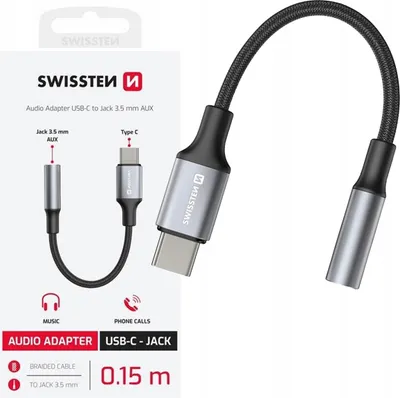 Zdjęcie produktu dla Heliadapter Swissten USB-C - 3.5mm