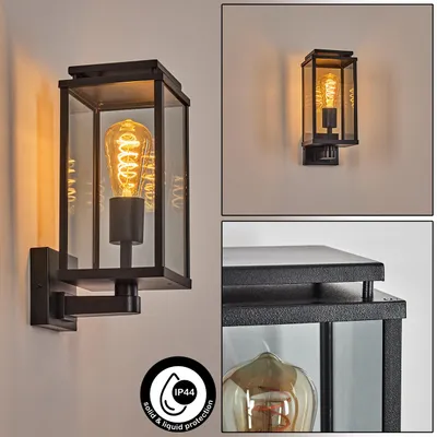Produktbild von Castelbuono Außenleuchte aus Metall/Glas in Schwarz/Rauchfarben