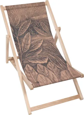 Produktbild von Dreamroots Liegestuhl klappbar Holz, Buchenholz bis zu 130 kg, Sonnenliege klappbar mit 3-stufiger Neigungsregulierung der Rückenlehne, Floral Drawing