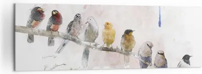 Produktbild von Bild auf Leinwand - Leinwandbild - Einteilig - Vögel Kanarienvogel Zweig - 160x50cm - Wand Bild - Wanddeko - Wandbilder - Leinwanddruck - Bilder - Wanddekoration - Leinwand bilder - AB160x50-4175