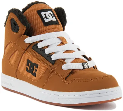 Immagine prodotto di DC Shoes Pure WNT: scarpe da ginnastica in pelle con lacci per ragazzi, colore grano (taglia 35, marrone chiaro)