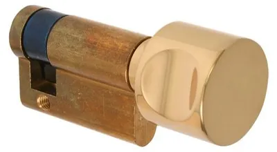 Produktbild von DORMA DEC 150 35G/10 Zylinderschloss mit runder Knauf Messing