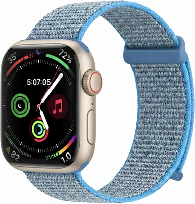 Produktbild von Smartwatch Armband für Apple Watch Series 1 42mm Nylon Textil Band Ersatzband Wechselband Klettverschluss flexibel atmungsaktiv Blau