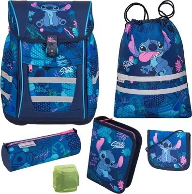 Produktbild von McNeill Schulranzen DISNEY STITCH 6tlg. Set mit Geldbeutel und Regenhülle