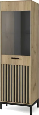 Obrázok produktu pre Vitrína LAMINO W-1 dub craft/čierna