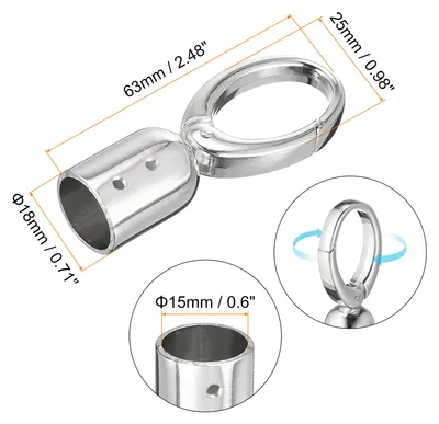 Produktbild von 6 Stš¹ck Kordel Endkappen Schmuck 15mm/0,6" Kordelenden Quetschperlen Trommel Perlen Schnur mit Schrauben Seilendkappe Quasten Kappen fš¹r DIY Tassel Schmuckherstellung Tasche Silber