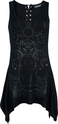 Produktbild von Jawbreaker Top Damen Mystic Cat Top schwarz Gothic 95% Viskose, 5% Elasthan M