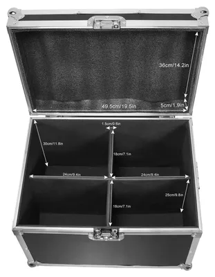 Produktbild von Transportkoffer für Moving Head – Lichtbox – Premium-Lederoptik – EVA-Schaum – Abmessungen: 54,5 x 52 x 39 cm