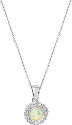 Produktbild von Zeeme Basic Halskette 925/- Sterling Silber 42/45cm weiß Opal weiß 500245056-45-3