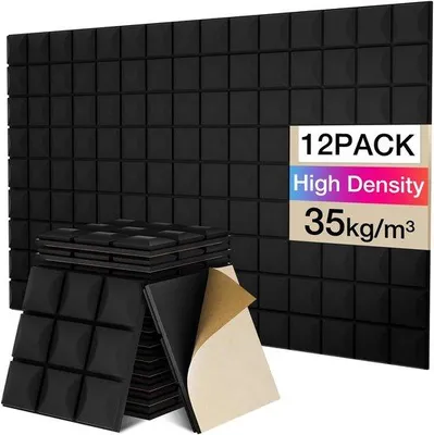 Produktbild von Famanu Schallschutzplatten Selbstklebend - 3D Akustikschaum, 30 x 30 cm, Set von 12 Stück
