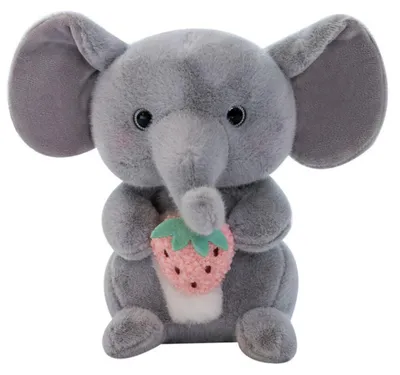 Produktbild von Lean Plüsch Maskottchen Huggable Elefant Mit Erdbeere Grau 23Cm