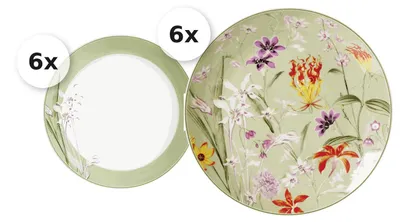 Produktbild von Tafelservice 12 tlg. Flora (voll) grün