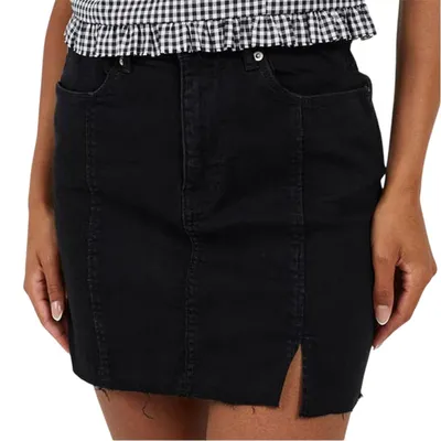 Productafbeelding van Brave Soul - Minirok voor dames, denim, model GT30310 (maat 38 EU) (zwart)