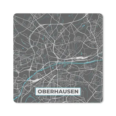Produktbild von MuchoWow® Mauspad Mousepad Stadtplan - Karte - Oberhausen - Blau - Deutschland - Karte 30x30 cm - Mousepads - Maus Mat - Pad - Mausunterlage - Gaming