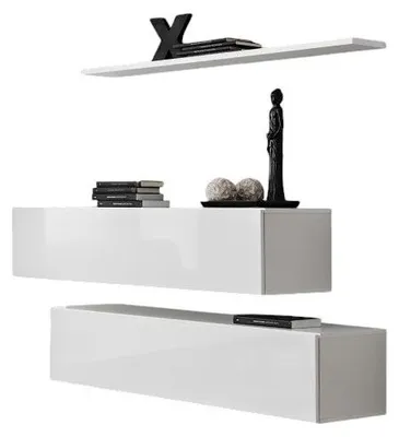 Image de Composition murale SWITCH SBII – Meubles de rangement et étagère – Blanc brillant – Design moderne