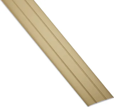 Produktbild von 1 Stück Aluminium Übergangsprofil Cross selbstklebend Übergangsschiene Alu flach Boden-Leiste mit Breite 37 mm Ausgleichsprofil Messing eloxiert Abdeckleiste 100 cm Bodenprofil Schiene
