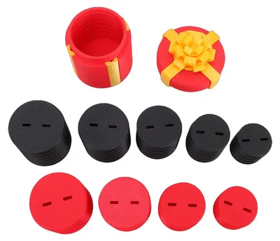 Image de Nested Screw Gift Box 3D Printed Surprise in Every Layer Reusable Prank Annoying Gift Box with Screws for Birthday Party Red