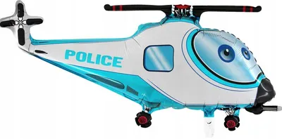 Produktbild von Folienballon, Polizeihubschrauber, blau, 94 cm