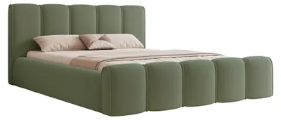 Produktbild von Homebook MOENNE – Polsterbett mit wasserfestem Samtbezug und Stauraum, Salbeigrün, 140x200 cm