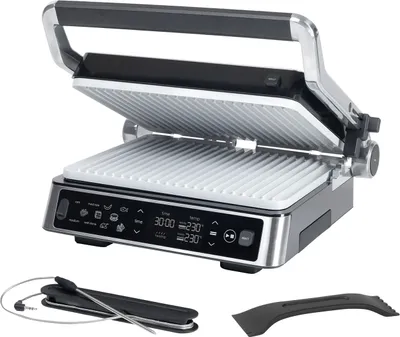 Produktbild von Genius Chef Kontaktgrill, Elektrogrill Edelstahl für Sandwiches Steak, abnehmbare Grillplatten, Sandwichtoaster