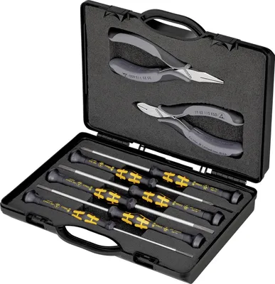 Image de Jeu de pinces pour l'électronique, 8 pièces, ESD, Knipex | 4003773051848
