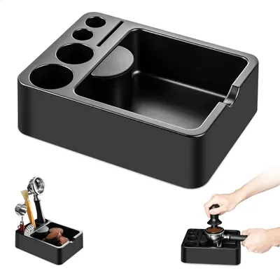Kaffeeklopfbox mit Silikonbeschichtung, schwarz, 20x15x6 cm