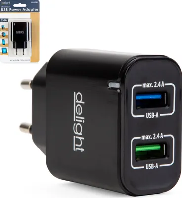 Obrázek produktu pro Nabíječka se dvěma porty USB - černá - rychlonabíječka - 5 V - 2,4 A