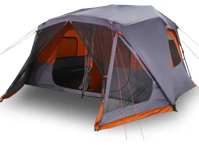 Produktbild von vidaXL Familienzelt 10 Personen Grau Orange Quick Release Wasserdicht