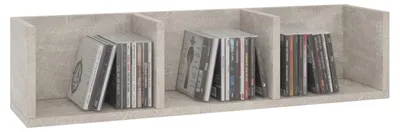 Produktbild von CD DVD Regal STARS Wandregal Hängeregal mit 3 Ablagefächern in Betonoptik, Dekorationsregal