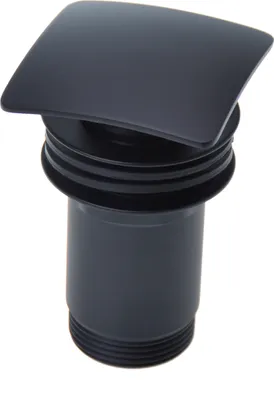 Zdjęcie produktu dla Zawór spustowy Aqbau® Pop-Up 1 1/4" - zawór wciskany kwadratowy czarny