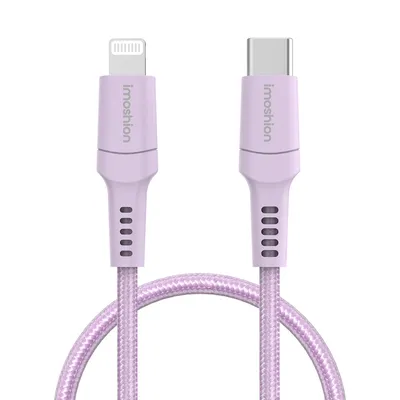 Immagine prodotto di imoshion Cavo da Lightning a USB-C - Non-MFi - Tessuto intrecciato - 1 metro - Lilla