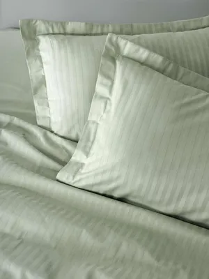 Immagine prodotto di L'Essentiel Linge de Maison, Stripe - Sage, set di biancheria da letto in raso per letto singolo XXL (DE), salvia, 100% raso di cotone, 155 x 155 cm